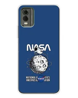 Чехол для Nokia C32 с картинкой «NASA — лунная миссия»