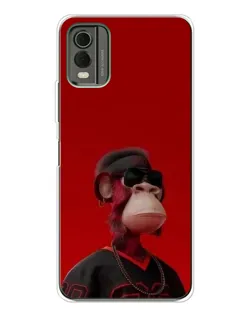 Чехол для Nokia C32 с картинкой «Bored Ape в красном» Чехол для Nokia C32 с картинкой «Bored Ape в красном»