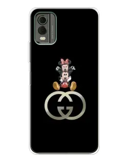 Чехол для Nokia C32 с картинкой «Минни Маус на лого»