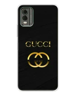 Чехол для Nokia C32 с картинкой «Золотой логотип Gucci»