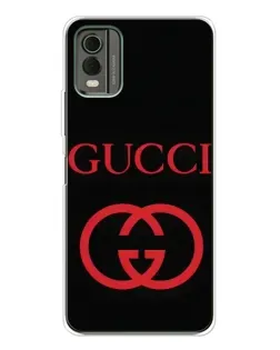 Чехол для Nokia C32 с картинкой «Gucci — красный логотип»