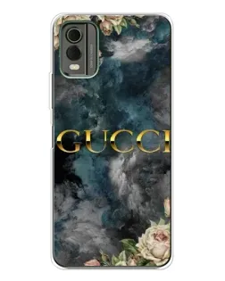 Чехол для Nokia C32 с картинкой «Абстрактные цветы Gucci»