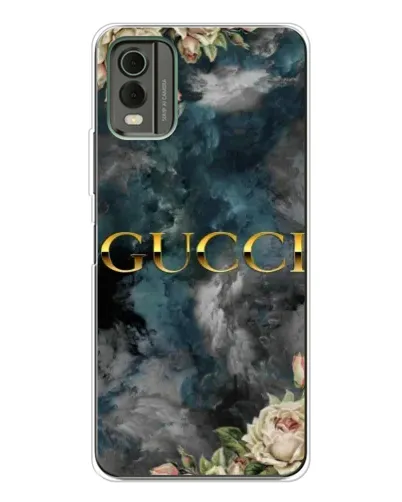 Чехол для Nokia C32 с картинкой «Абстрактные цветы Gucci»
