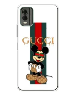 Чехол для Nokia C32 с картинкой «Микки Маус Gucci — полосы»
