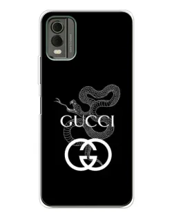 Чехол для Nokia C32 с картинкой «Gucci — серебряная змея»