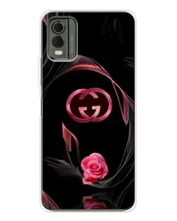 Чехол для Nokia C32 с картинкой «Gucci — неоновая роза»