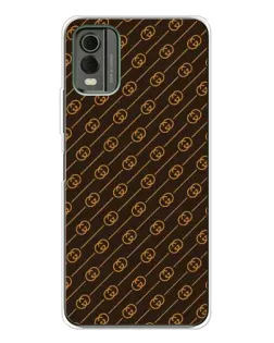 Чехол для Nokia C32 с картинкой «Gucci — золотые диагонали»