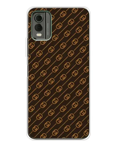 Чехол для Nokia C32 с картинкой «Gucci — золотые диагонали»