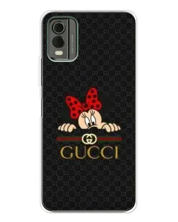 Чехол для Nokia C32 с картинкой «Минни Маус Gucci — черный»