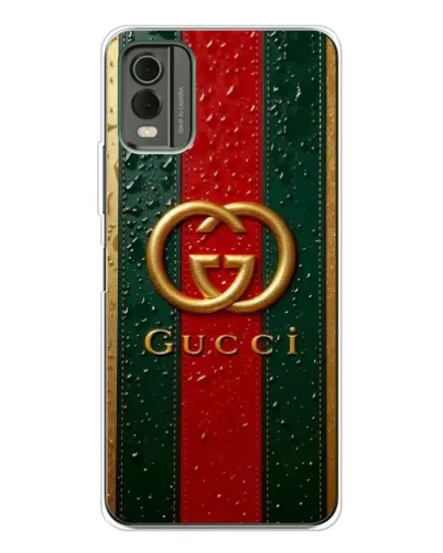 Чехол для Nokia C32 с картинкой «Gucci — фирменная полоса и золото» Чехол для Nokia C32 с картинкой «Gucci — фирменная полоса и золото»