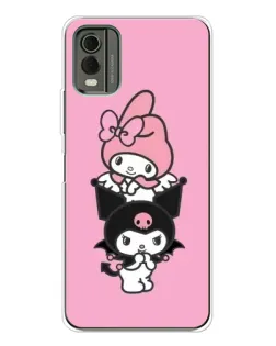 Чехол для Nokia C32 с картинкой «My Melody и Kuromi» Чехол для Nokia C32 с картинкой «My Melody и Kuromi»