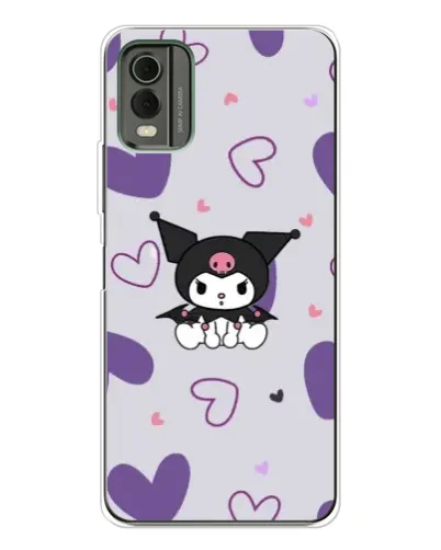 Чехол для Nokia C32 с картинкой «Kuromi и лавандовые сердца» Чехол для Nokia C32 с картинкой «Kuromi и лавандовые сердца»