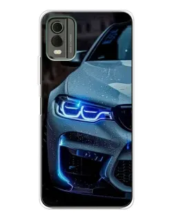 Чехол для Nokia C32 с картинкой «Взгляд BMW с синими фарами» Чехол для Nokia C32 с картинкой «Взгляд BMW с синими фарами»