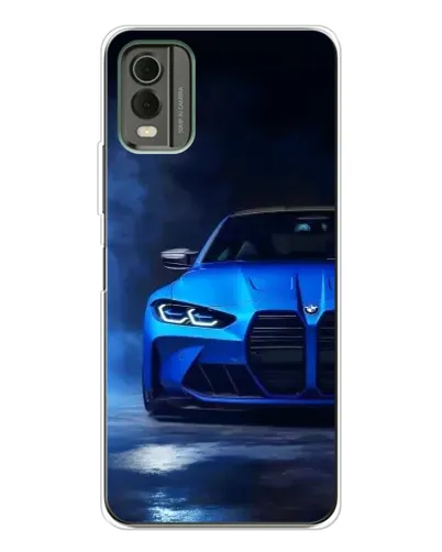 Чехол для Nokia C32 с картинкой «Голубая BMW M4» Чехол для Nokia C32 с картинкой «Голубая BMW M4»