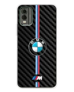 Чехол для Nokia C32 с картинкой «Эмблема BMW и карбон»