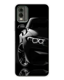 Чохол для Nokia C32 з картинкою «Чорна BMW — профіль»