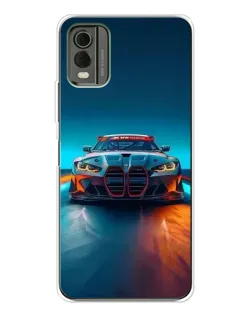 Чохол для Nokia C32 з картинкою «BMW — вогні неону»