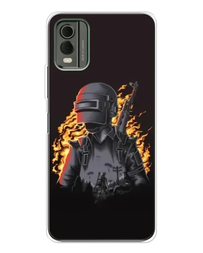 Чехол для Nokia C32 с картинкой «PUBG — огненный силуэт» Чехол для Nokia C32 с картинкой «PUBG — огненный силуэт»