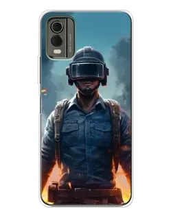 Чехол для Nokia C32 с картинкой «PUBG — реалистичный герой»