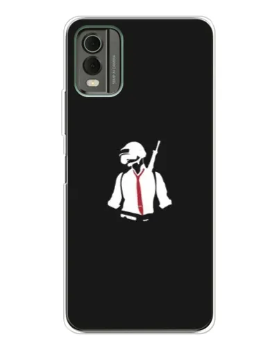 Чехол для Nokia C32 с картинкой «PUBG — силуэт воина» Чехол для Nokia C32 с картинкой «PUBG — силуэт воина»