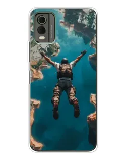 Чехол для Nokia C32 с картинкой «PUBG — свободное падение»