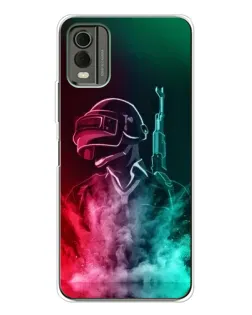 Чехол для Nokia C32 с картинкой «PUBG — огненный воин»