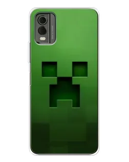Чехол для Nokia C32 с картинкой «Крипер микро-дизайн»