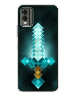 Чехол для Nokia C32 с картинкой «Алмазный меч неон»