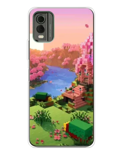 Чехол для Nokia C32 с картинкой «Розовое дерево Minecraft» Чехол для Nokia C32 с картинкой «Розовое дерево Minecraft»