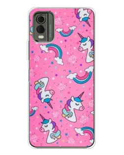 Чехол для Nokia C32 с картинкой «Unicorn паттерн розовый» Чехол для Nokia C32 с картинкой «Unicorn паттерн розовый»