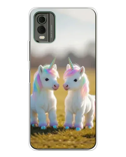 Чехол для Nokia C32 с картинкой «Пара единорогов»
