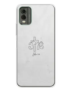 Чехол для Nokia C32 с картинкой «Иоанна 3:16 Крест»