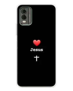 Чехол для Nokia C32 с картинкой «Сердце - Jesus»
