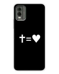 Чехол для Nokia C32 с картинкой «Крест и Сердце»