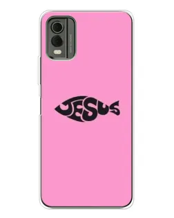 Чехол для Nokia C32 с картинкой «Розовый символ  Jesus»