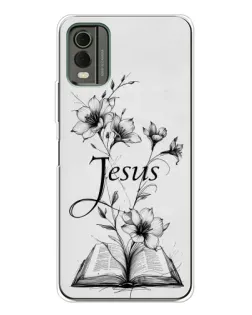Чехол для Nokia C32 с картинкой «Цветы и Библия»