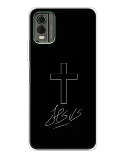 Чехол для Nokia C32 с картинкой «Графический крест Jesus»