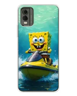 Чехол для Nokia C32 с картинкой «Спанч Боб на гидроцикле» Чехол для Nokia C32 с картинкой «Спанч Боб на гидроцикле»