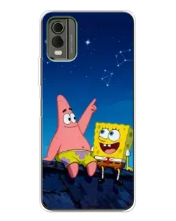 Чехол для Nokia C32 с картинкой «Губка Боб и Патрик ночью» Чехол для Nokia C32 с картинкой «Губка Боб и Патрик ночью»