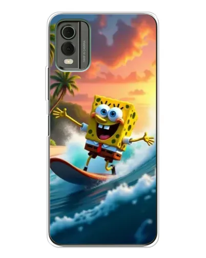 Чехол для Nokia C32 с картинкой «Губка Боб серфингист»