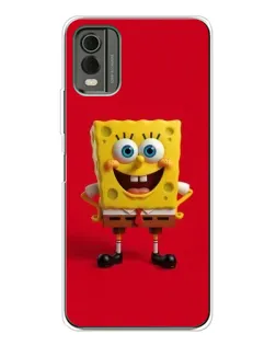 Чехол для Nokia C32 с картинкой «Спанч Боб на красном» Чехол для Nokia C32 с картинкой «Спанч Боб на красном»