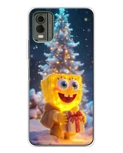 Чехол для Nokia C32 с картинкой «Рождественский Спанч Боб» Чехол для Nokia C32 с картинкой «Рождественский Спанч Боб»