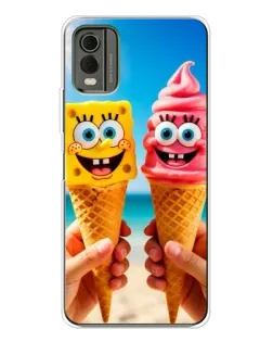 Чехол для Nokia C32 с картинкой «Спанч Боб мороженое» Чехол для Nokia C32 с картинкой «Спанч Боб мороженое»