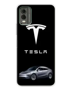 Чехол для Nokia C32 с картинкой «Tesla Model Y»