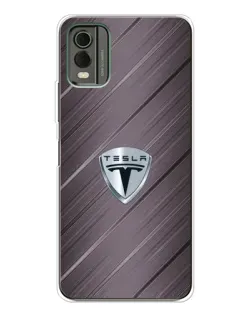 Чехол для Nokia C32 с картинкой «Металлическая текстура Tesla»