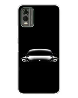 Чехол для Nokia C32 с картинкой «Фары Tesla Night»