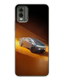 Чехол для Nokia C32 с картинкой «Cybertruck в пустыне»
