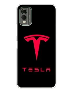 Чехол для Nokia C32 с картинкой «Tesla Red Logo»