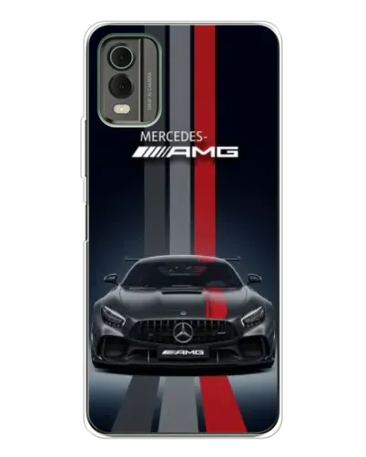 Чехол для Nokia C32 с картинкой «Mercedes — белый карбон»