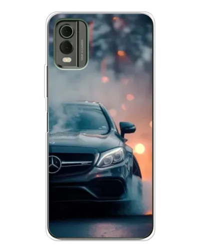 Чехол для Nokia C32 с картинкой «Mercedes — ночной город»